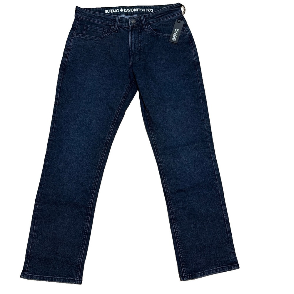 Buffalo David Bitton Straight Six-X Stretch Denim Jeans 31x30 Deep Indigo NWT